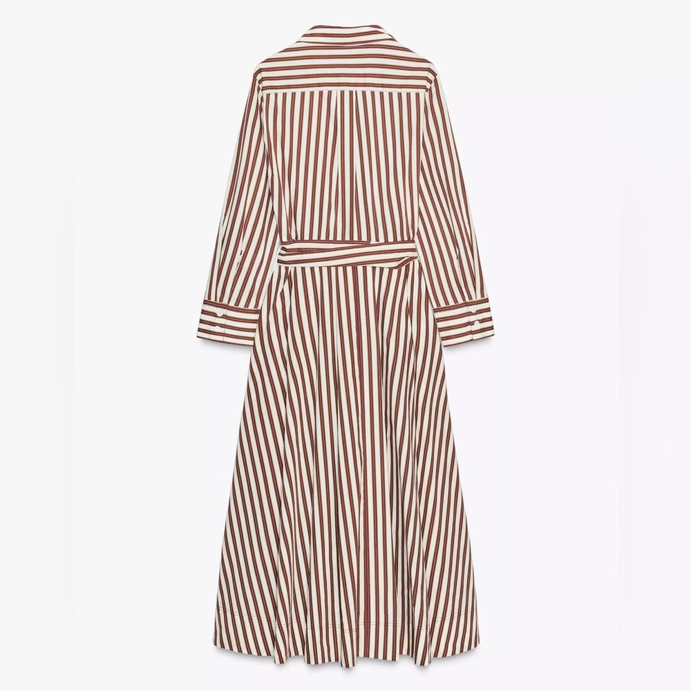 ZARA ZW COLLECTION STRIPED SHIRT DRESS - Picture 7 of 8